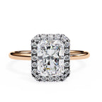 Radiant Cut Diamond Halo Engagement Ring