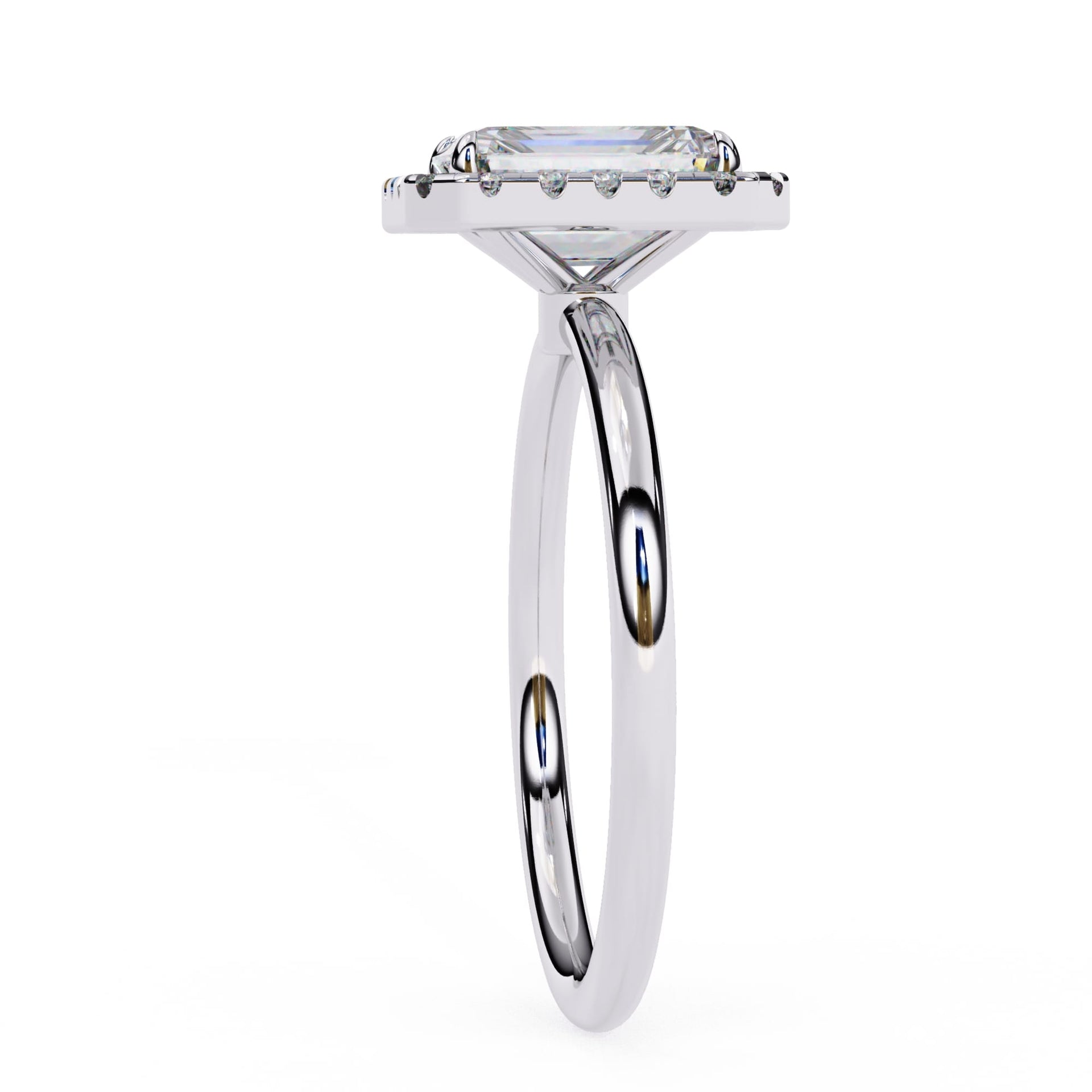 Radiant Cut Diamond Halo Engagement Ring