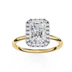 Radiant Cut Diamond Halo Engagement Ring