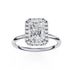 Radiant Cut Diamond Halo Engagement Ring