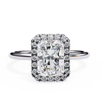 Radiant Cut Diamond Halo Engagement Ring