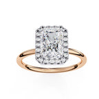 Radiant Cut Diamond Halo Engagement Ring