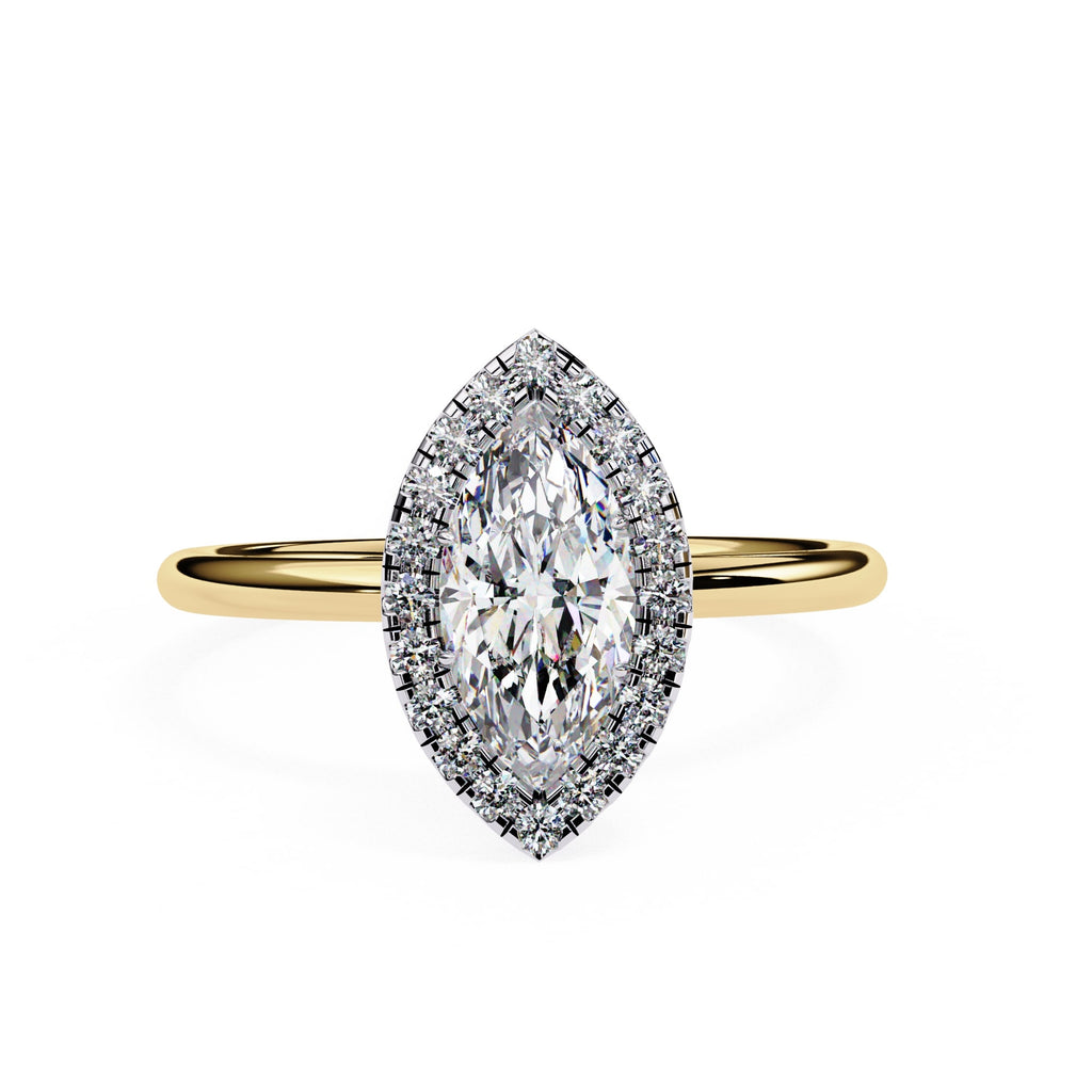 Marquise Cut Diamond Ring With Halo Setting