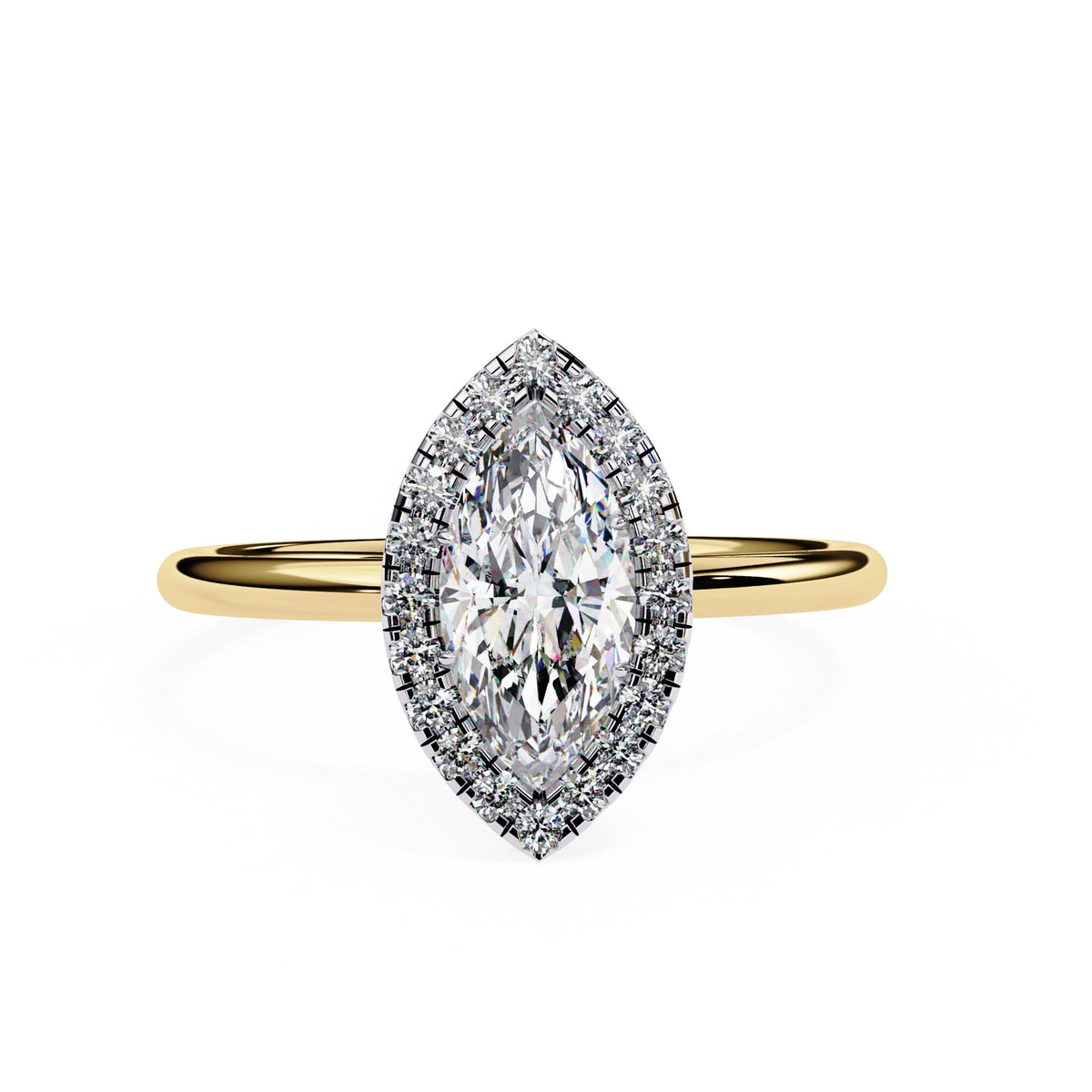 Marquise Cut Diamond Ring With Halo Setting