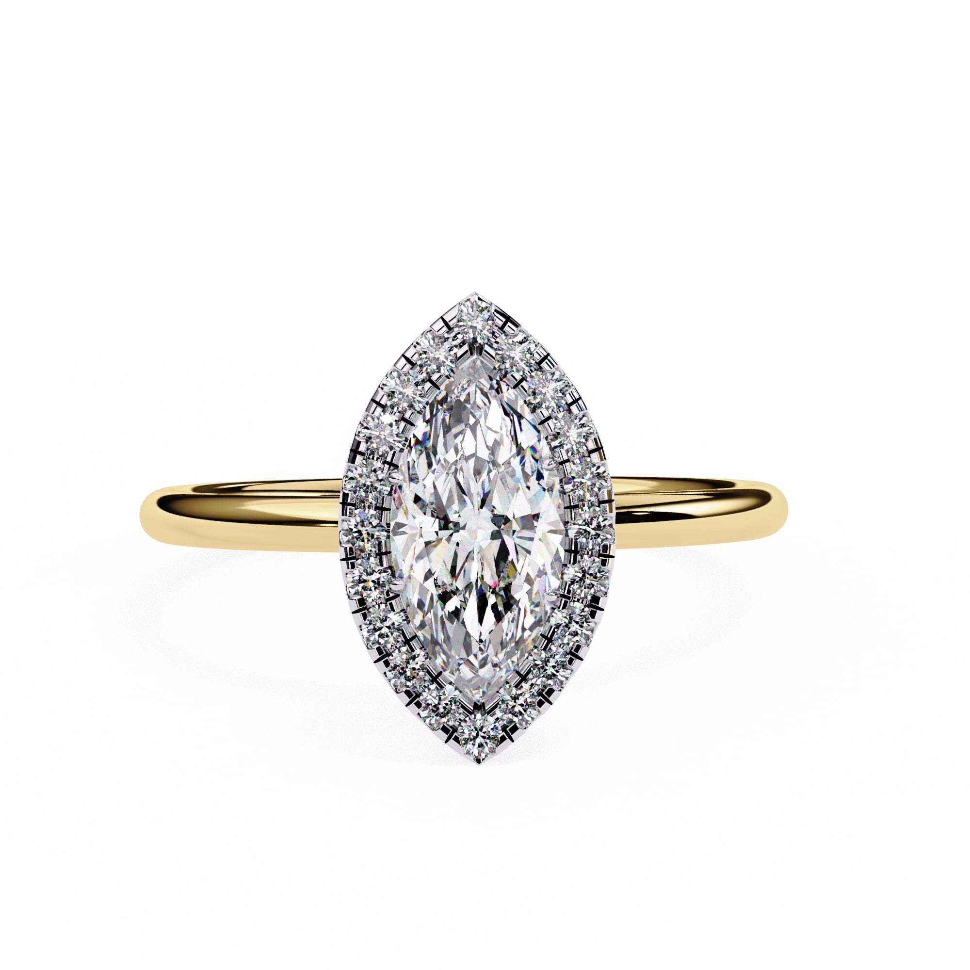 Marquise Cut Diamond Ring With Halo Setting
