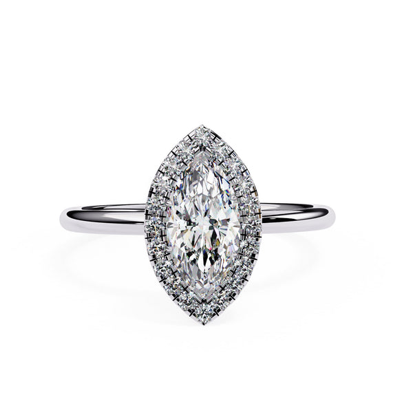 Marquise Cut Diamond Ring With Halo Setting