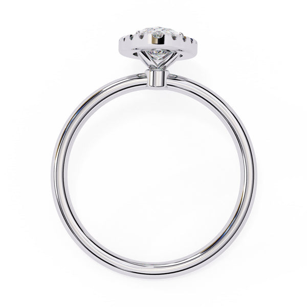 .98 Carat Lab Created Marquise Cut Diamond Halo Engagement Ring