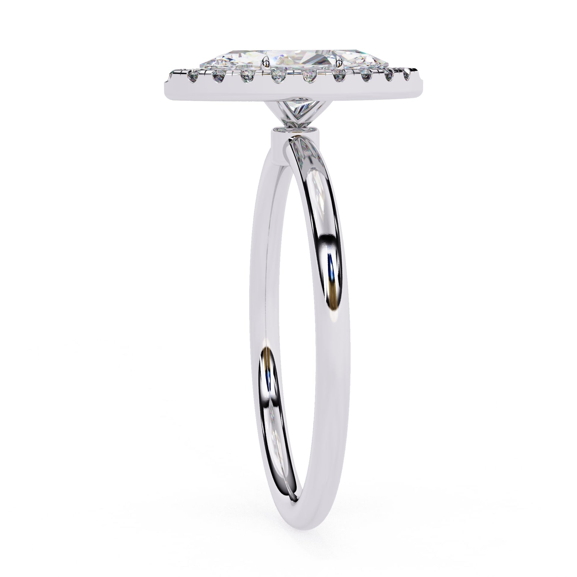 Marquise Cut Diamond Ring With Halo Setting