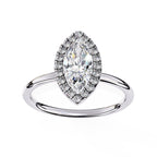 Marquise Cut Diamond Ring With Halo Setting