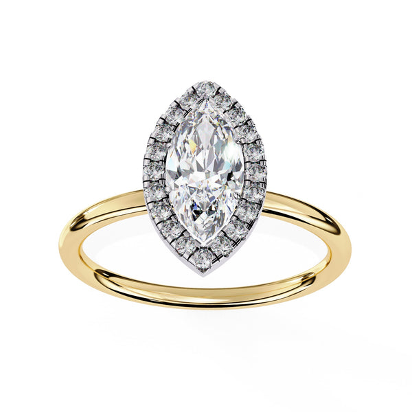 Marquise Cut Diamond Ring With Halo Setting