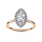 Marquise Cut Diamond Ring With Halo Setting