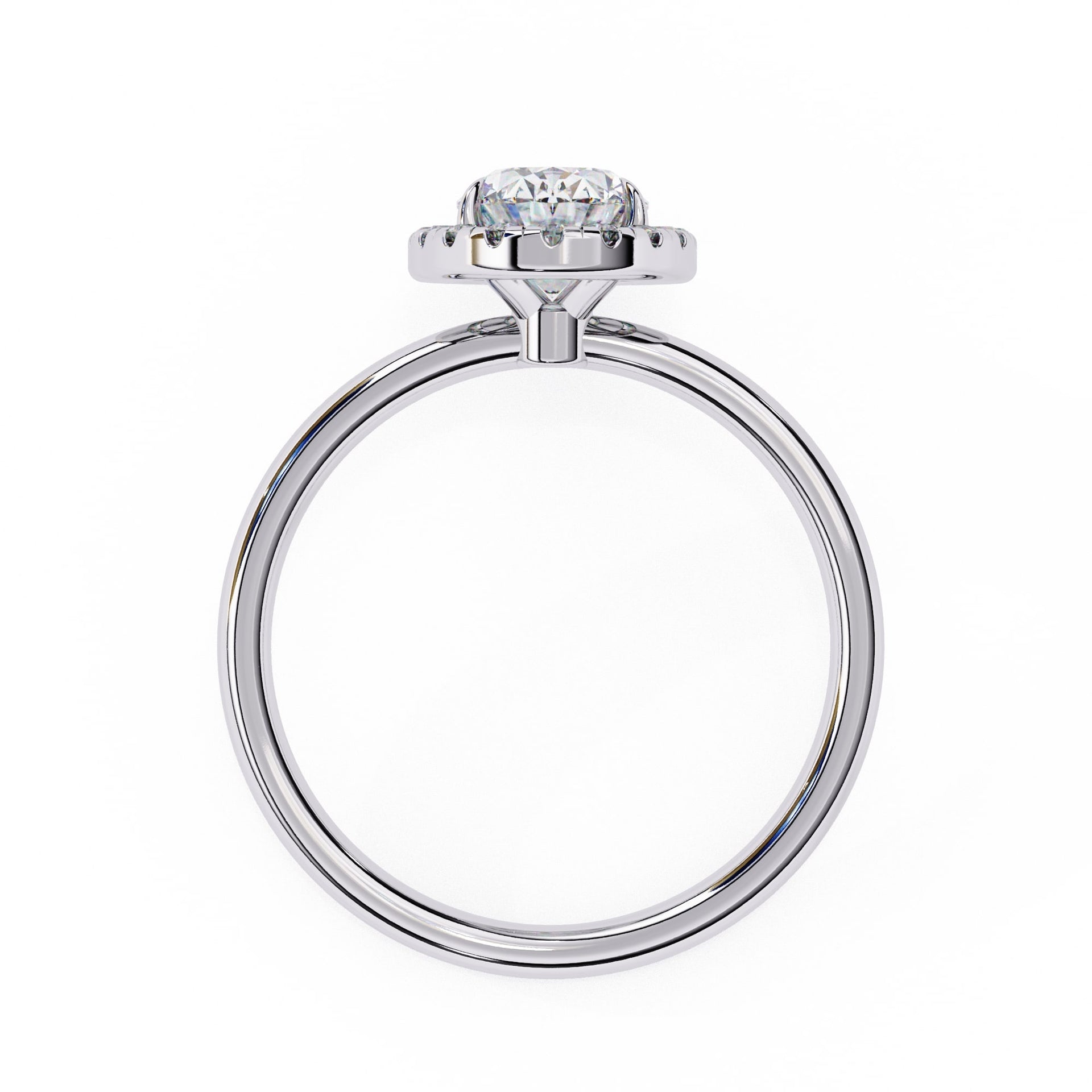 Oval Cut Lab Diamond Halo Engagement Ring