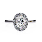 Oval Cut Lab Diamond Halo Engagement Ring