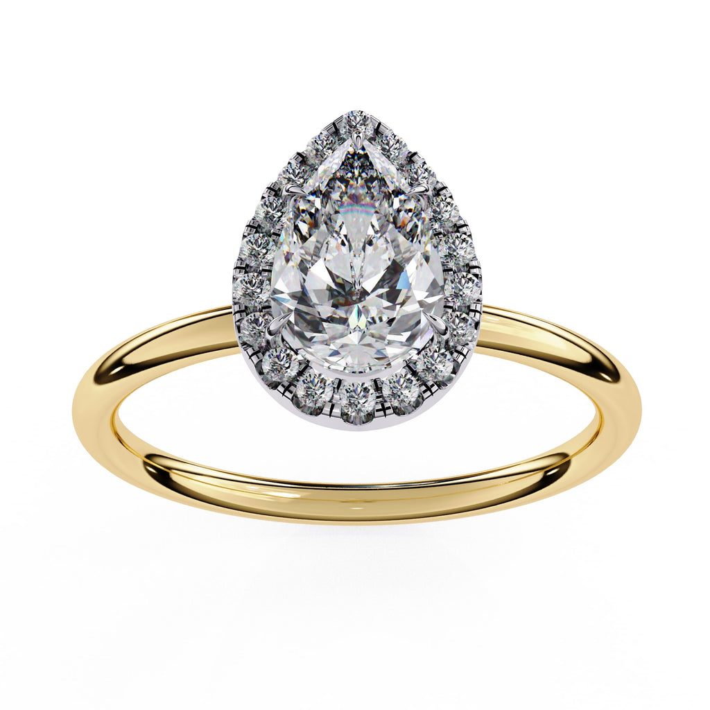 Lab Grown Diamond Pear Shape Halo ring