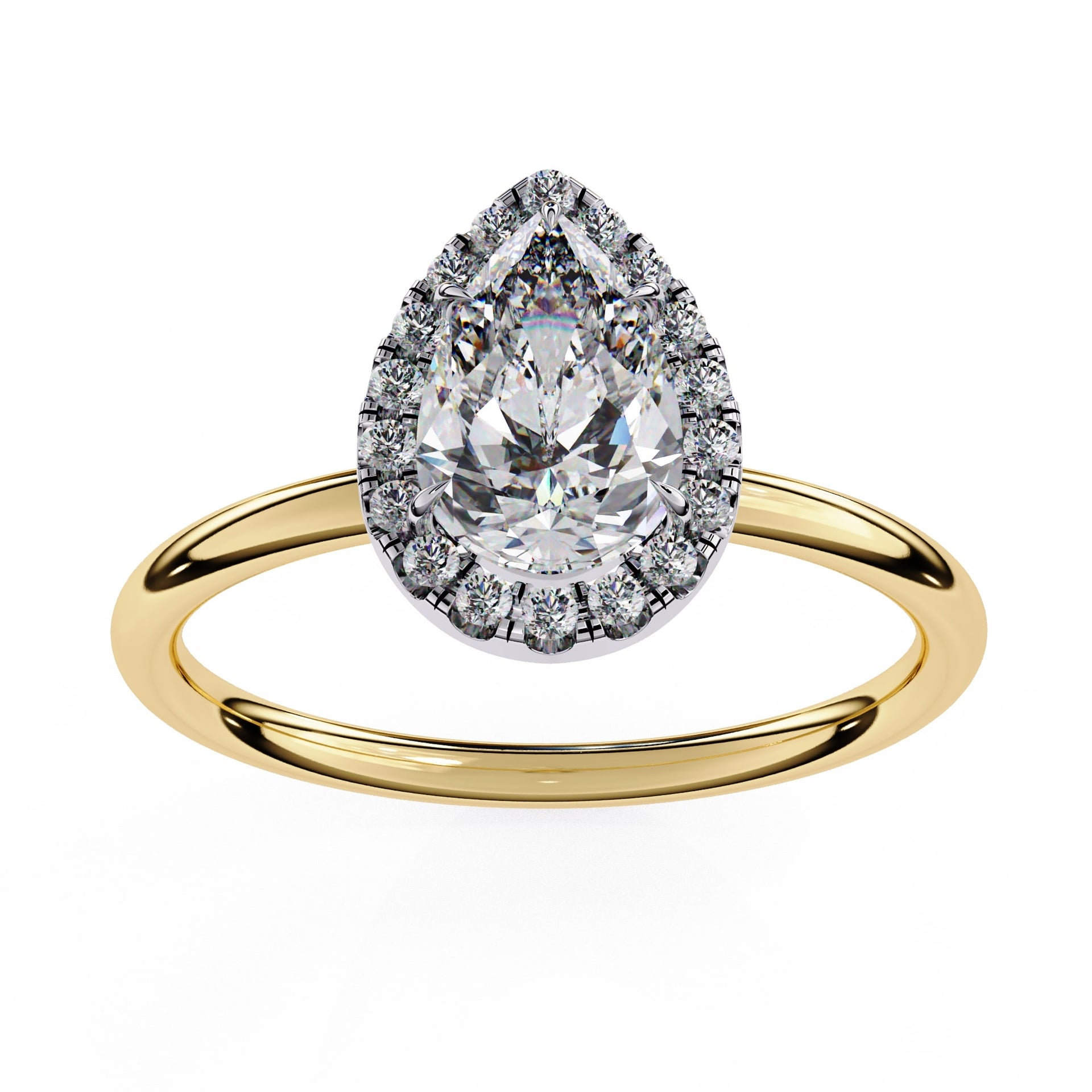 Lab Grown Diamond Pear Shape Halo ring