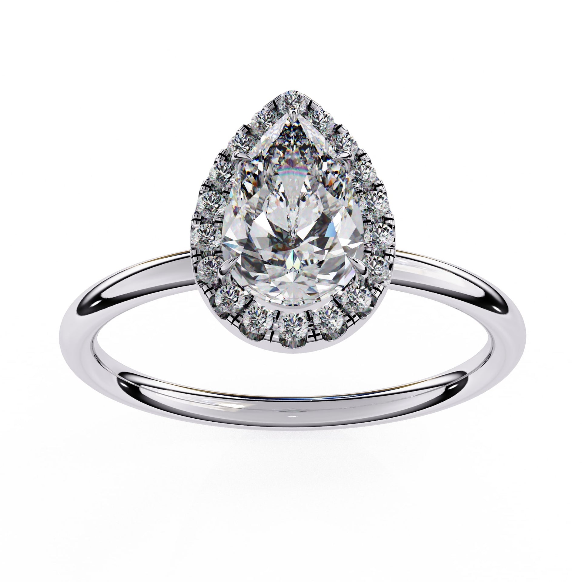 Lab Grown Diamond Pear Shape Halo ring