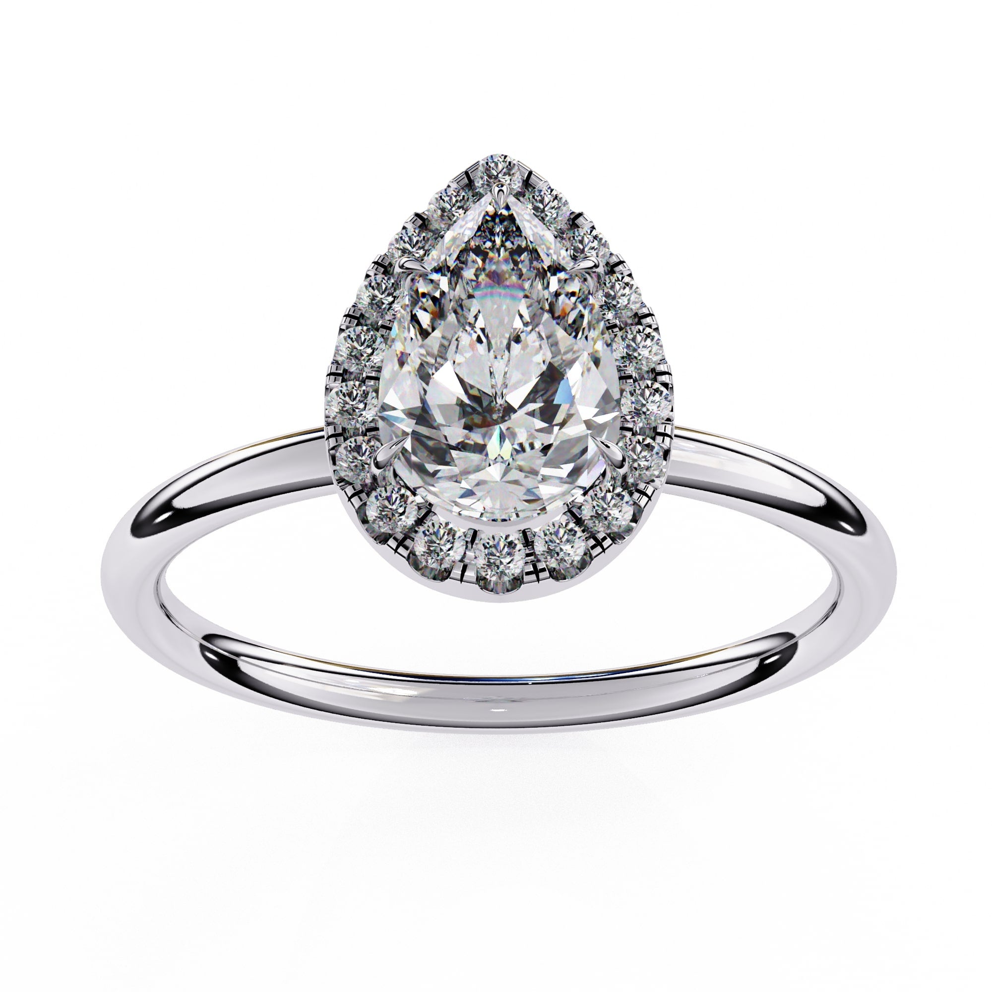 Lab Grown Diamond Pear Shape Halo ring