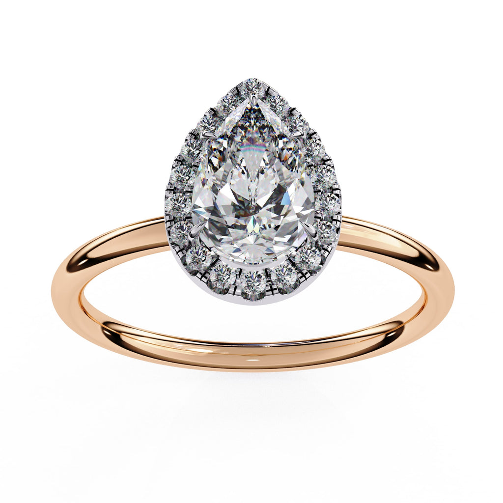 Lab Grown Diamond Pear Shape Halo ring