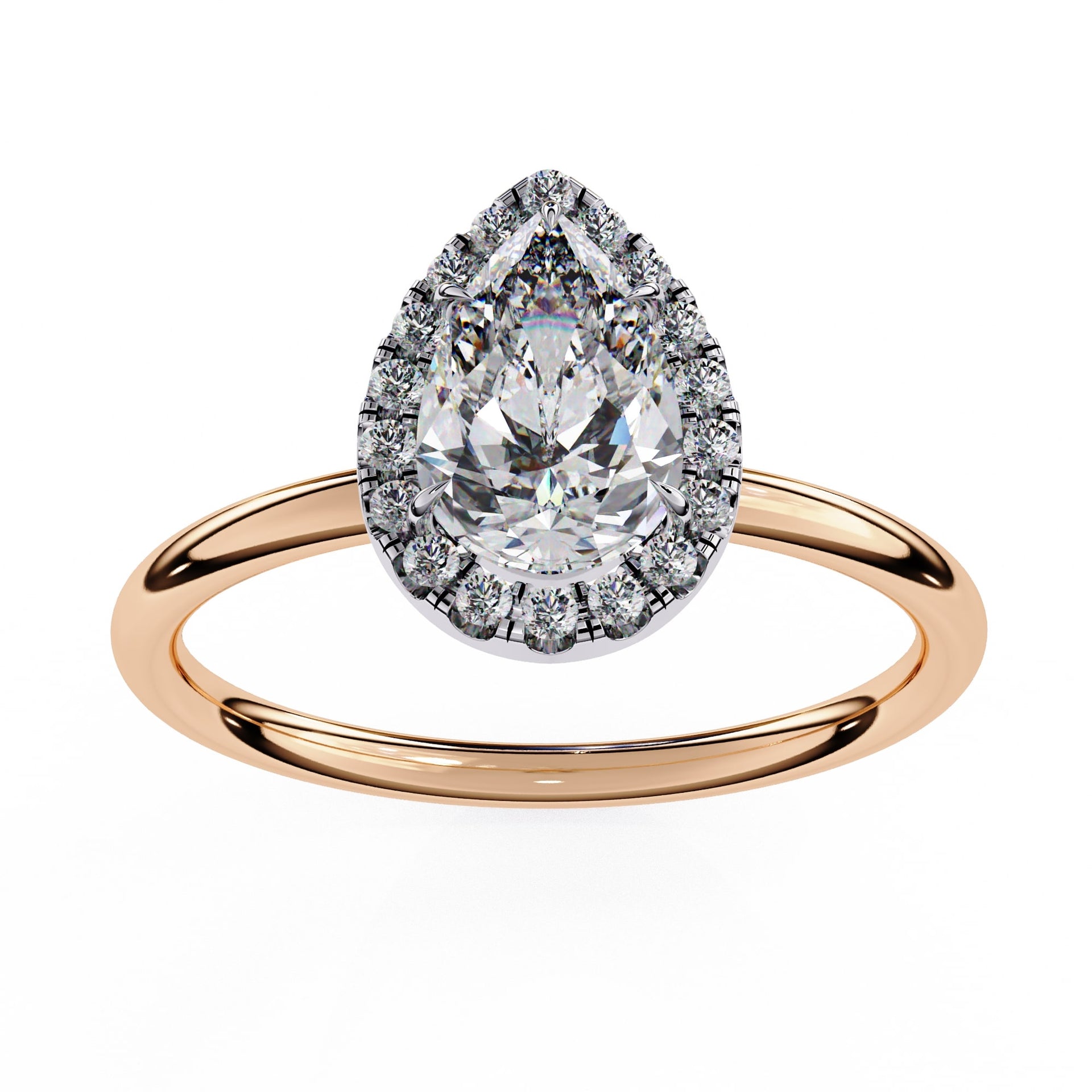 Lab Grown Diamond Pear Shape Halo ring