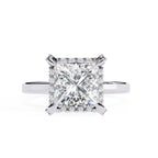 2CT Princess Cut Diamond Ring With Halo Setting