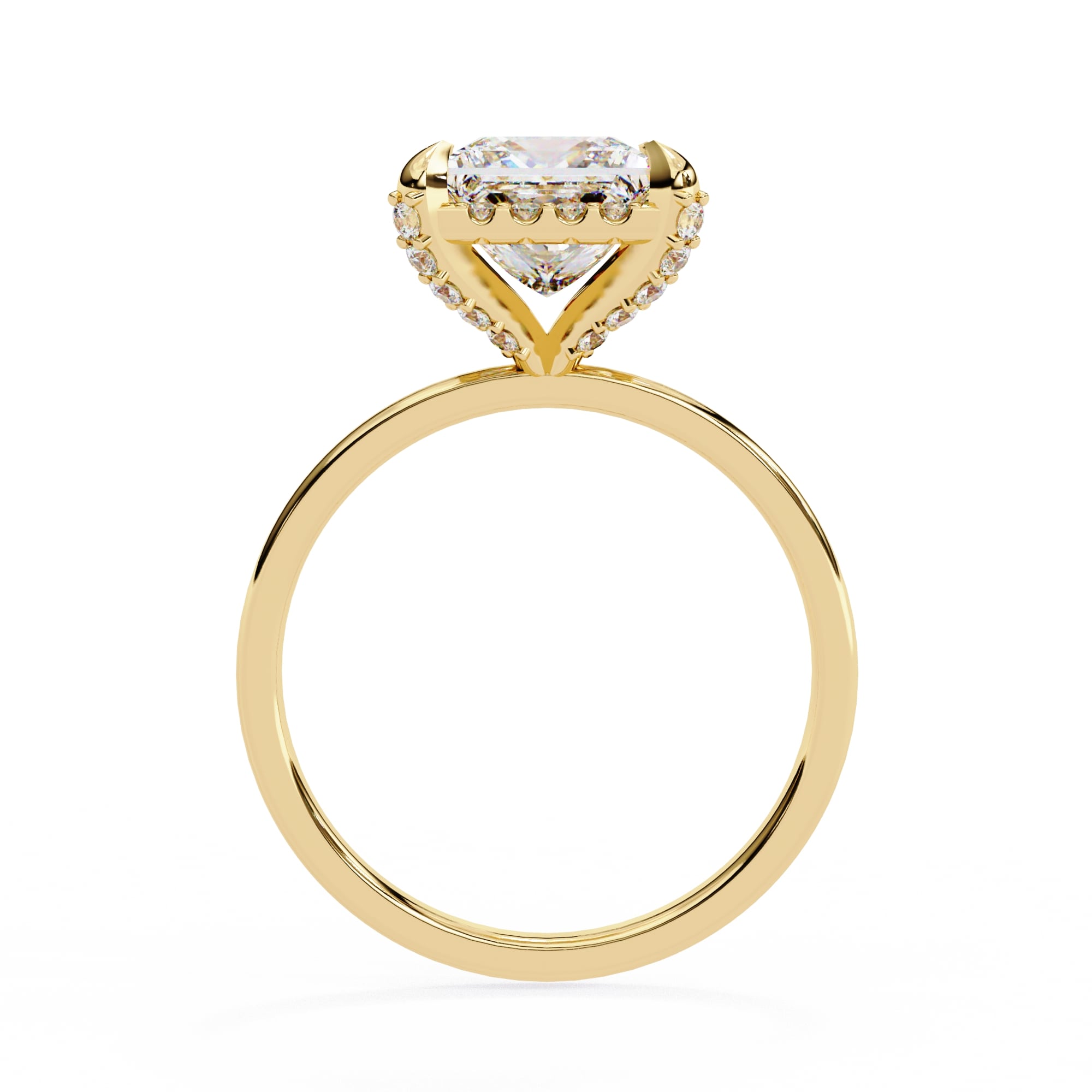 Princess Cut Big Diamond Ring With Halo Setting