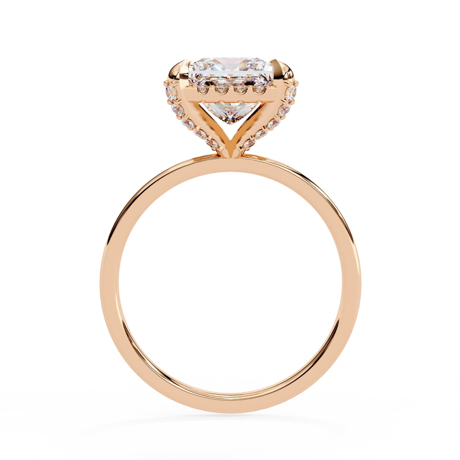 2CT Princess Cut Diamond Ring With Halo Setting