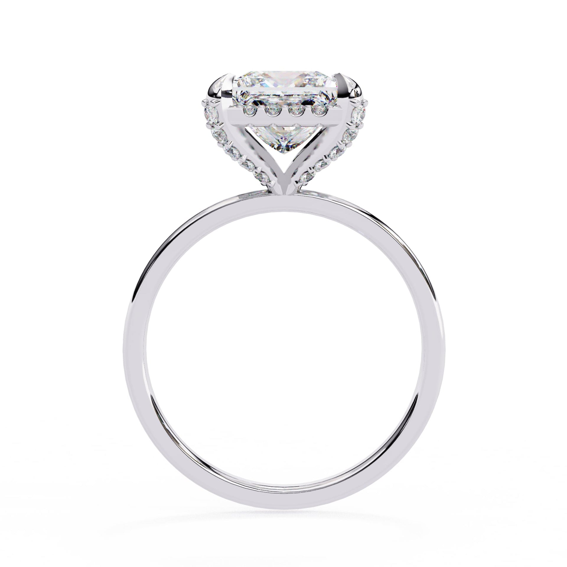 2CT Princess Cut Diamond Ring With Halo Setting