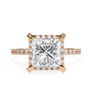 Lab Grown Princess Cut Diamond Solitaire Accent Ring