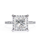 Lab Grown Princess Cut Diamond Solitaire Accent Ring
