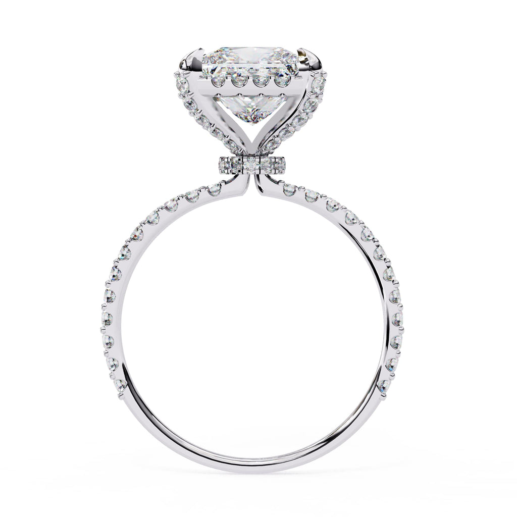 Princess Cut Diamond Solitaire Accent Ring