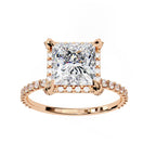 Princess Cut Diamond Solitaire Accent Ring