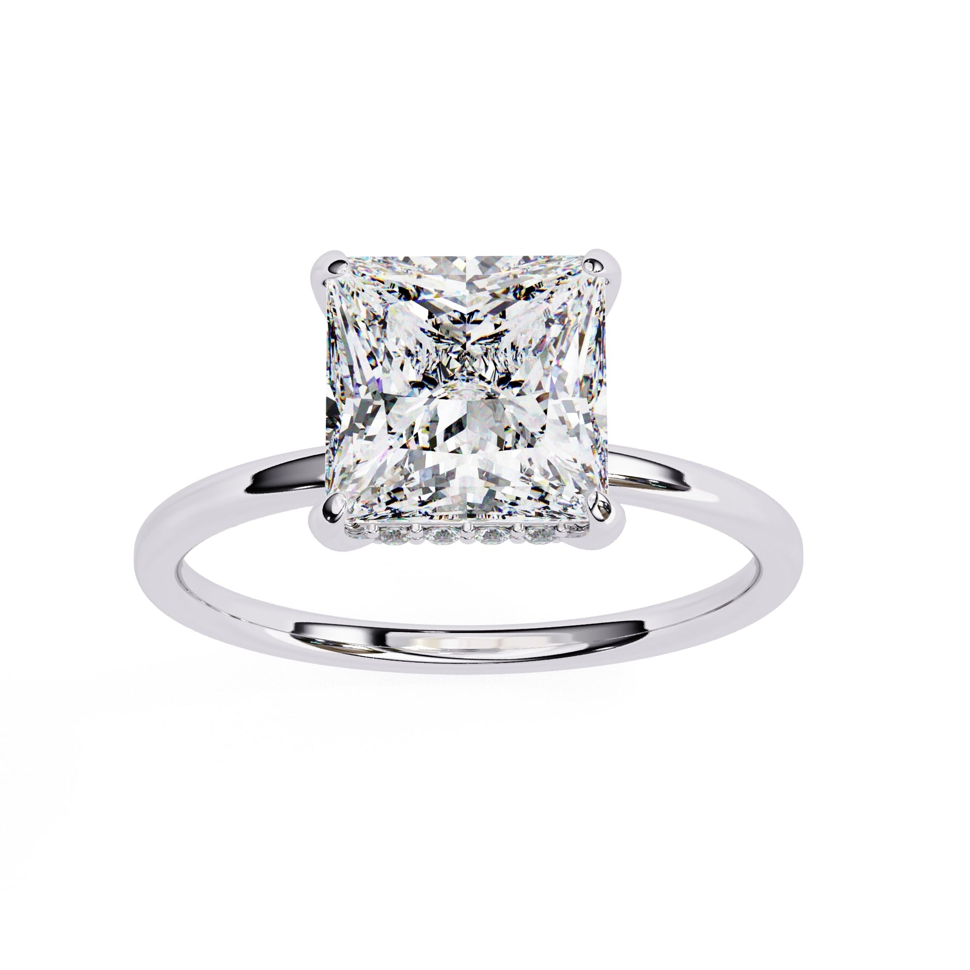Princess Cut Solitaire Diamond Engagement Ring