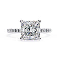 2.54 Carat Princess Cut Lab Grown Diamond Ring with Hidden Halo