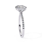 Solitaire Accent Princess Diamond Engagement Ring