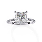 Solitaire Accent Princess Diamond Engagement Ring