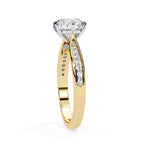 Modern Lab Diamond Round Cut Solitaire Accent Ring