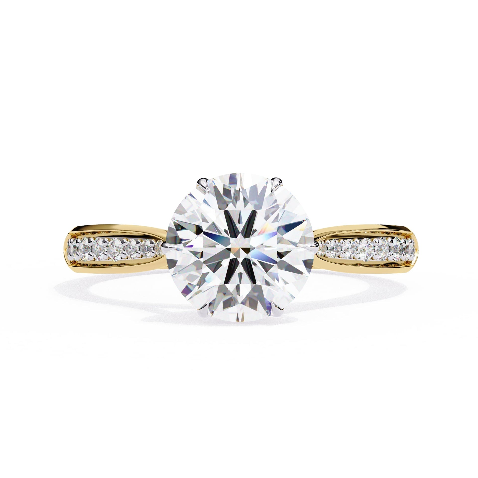 Lab Diamond Round Cut Solitaire Accent Ring