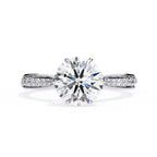 Lab Diamond Round Cut Solitaire Accent Ring