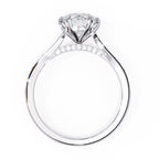 Modern Lab Diamond Round Cut Solitaire Accent Ring