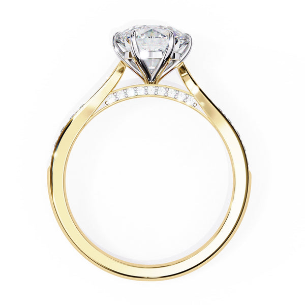Lab Diamond Round Cut Solitaire Accent Ring