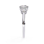 Cushion Cut Lab Diamond Three Stone Engagement Ring