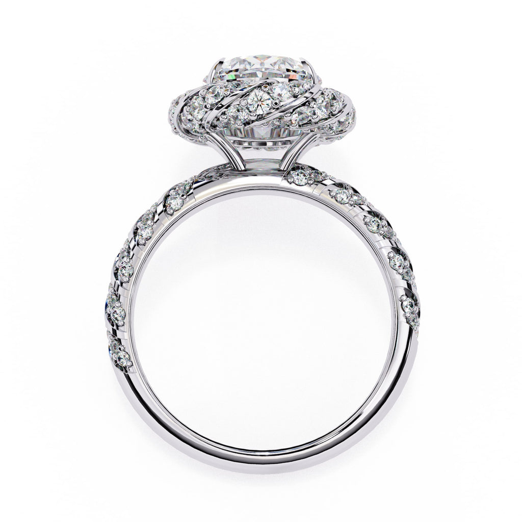 Vintage Style Oval Cut Diamond Engagement Ring
