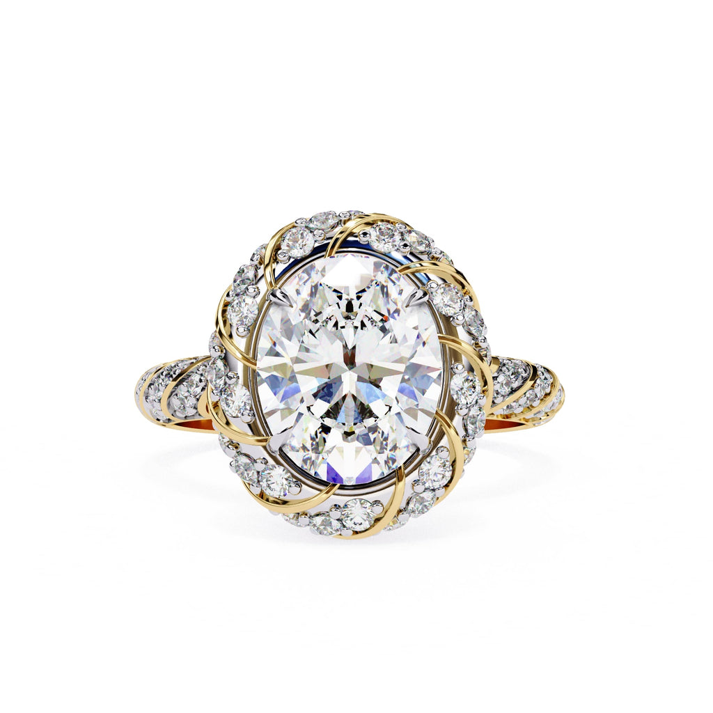 Vintage Style Oval Cut Diamond Engagement Ring