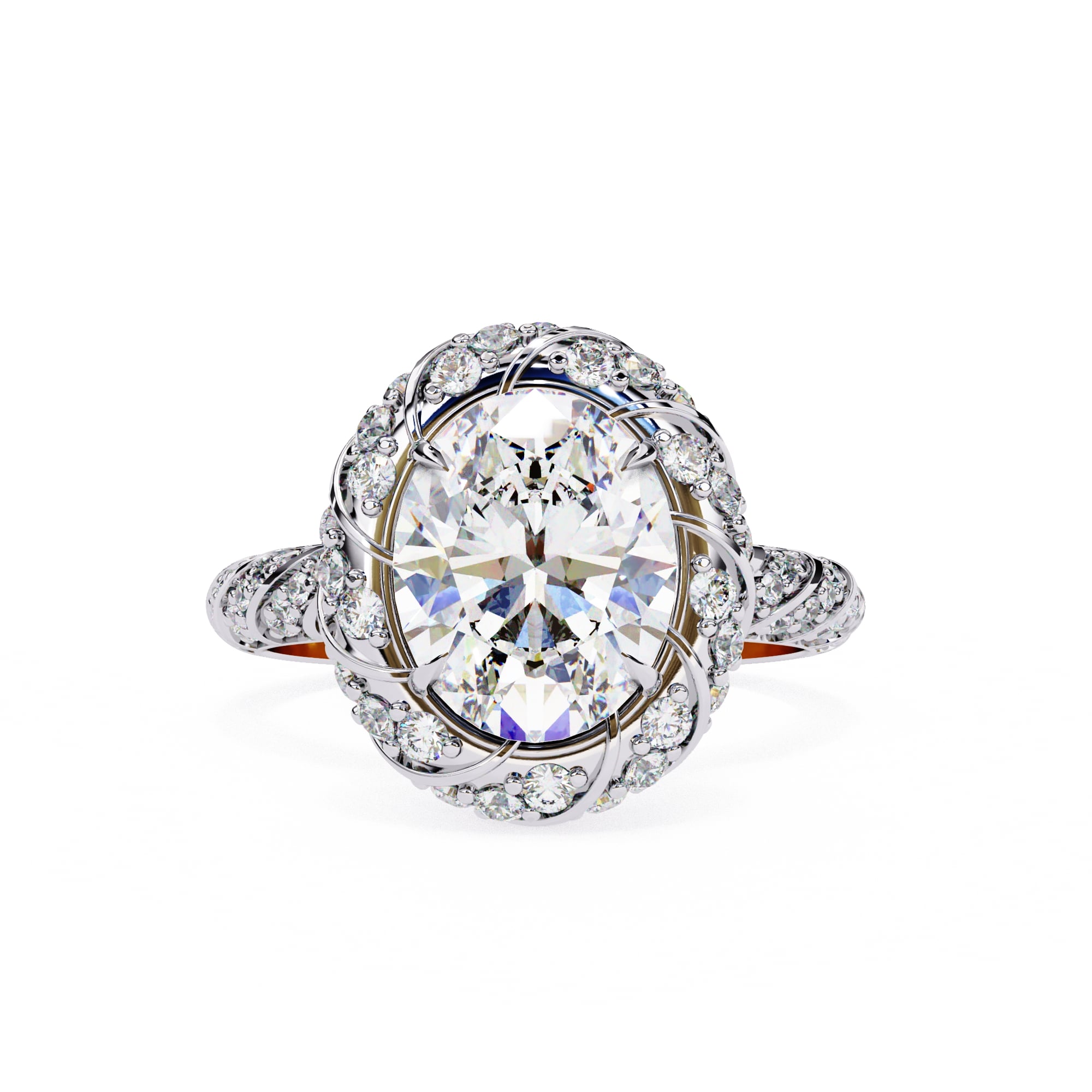 Vintage Style Oval Cut Diamond Engagement Ring
