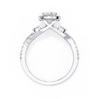 Oval Cut Diamond Twisted Band Halo Ring