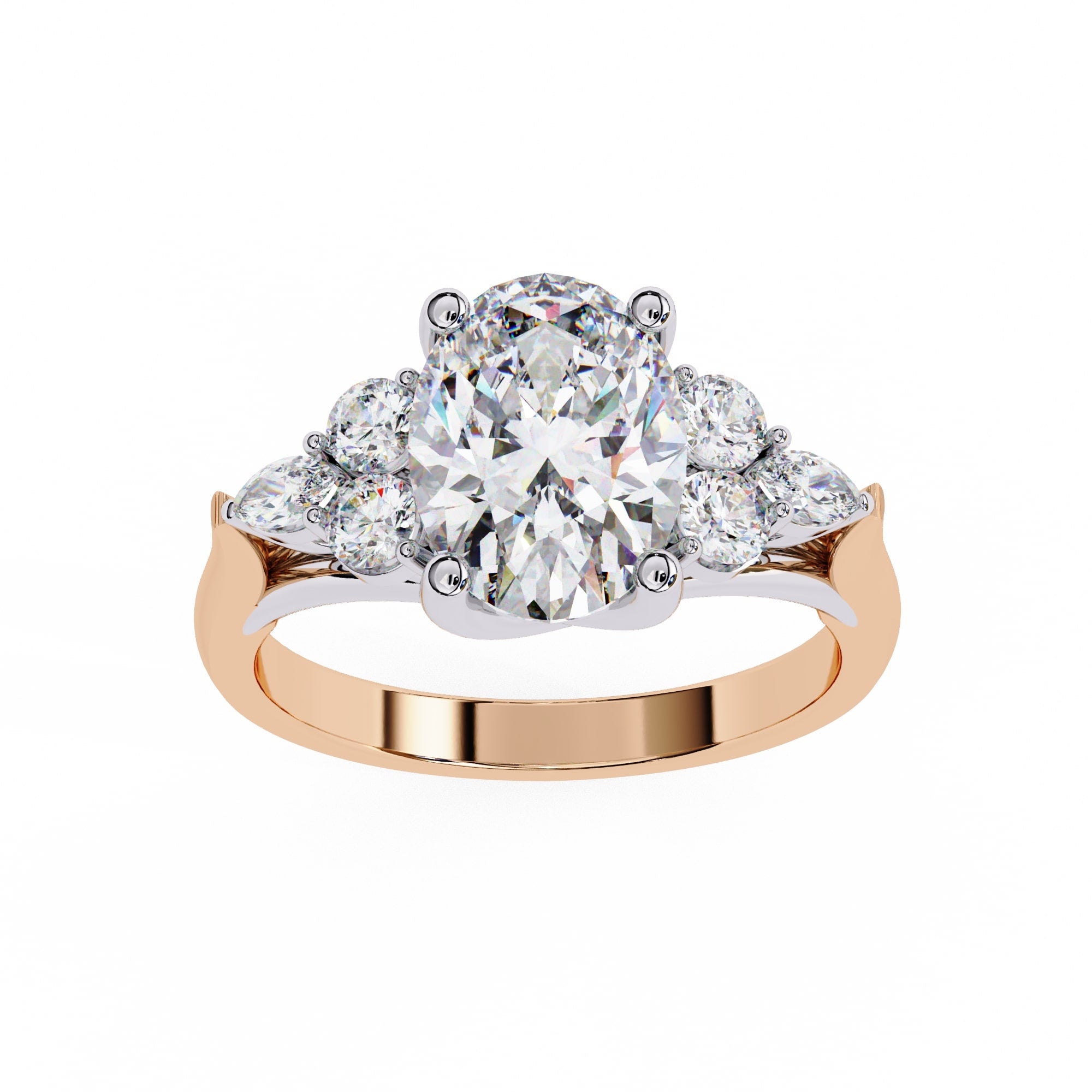 Multi Shape Lab Diamond Ring With Side Stones