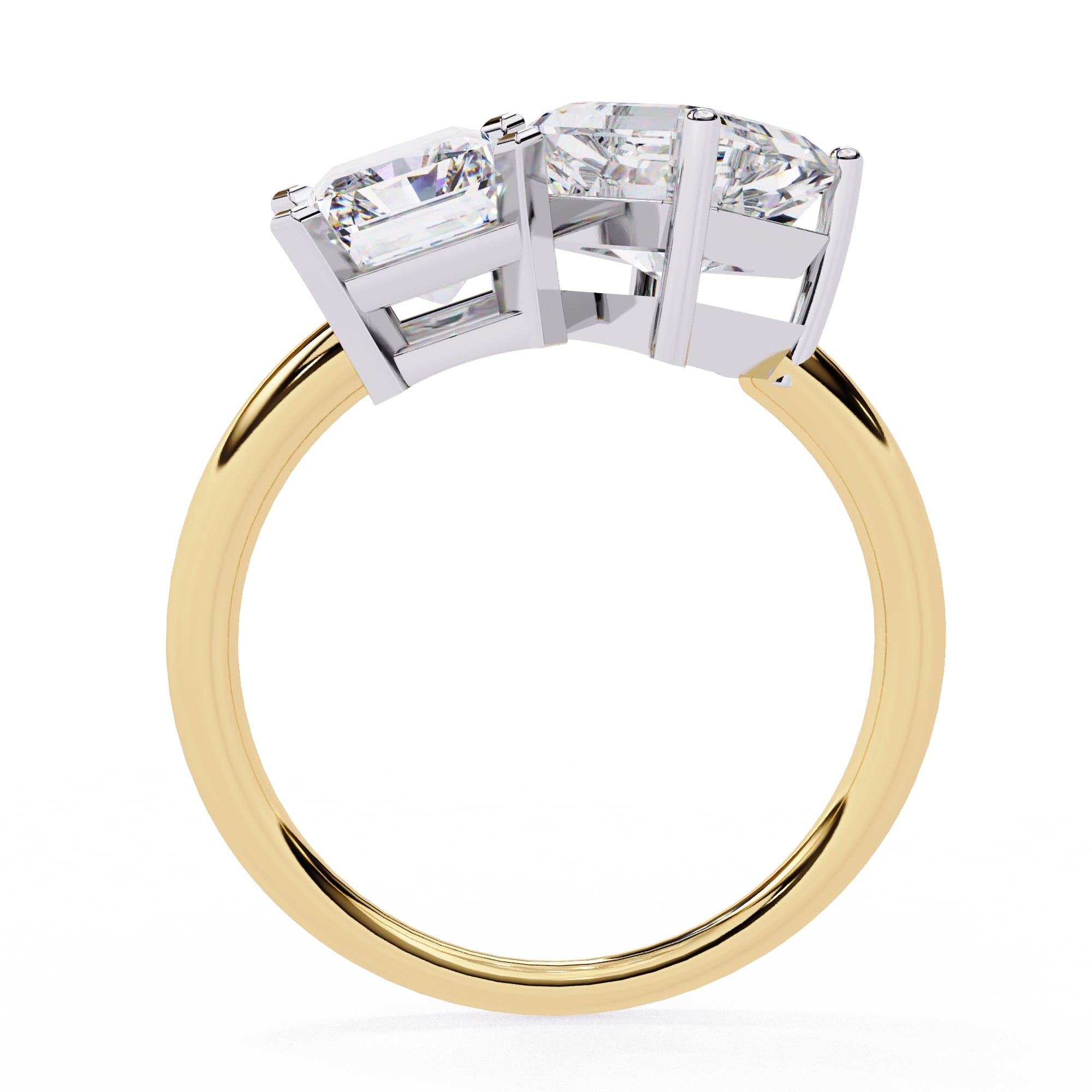 Radiant And Emerald Cut Diamond Engagement Ring