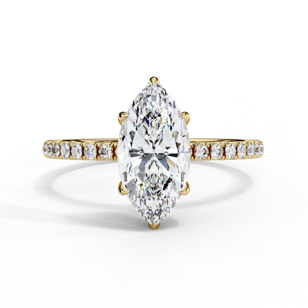 Marquise Diamond Hidden Halo Engagement Ring