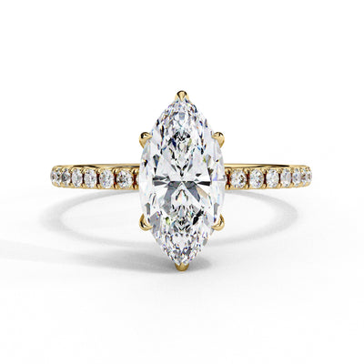 Marquise Diamond Hidden Halo Engagement Ring (R)