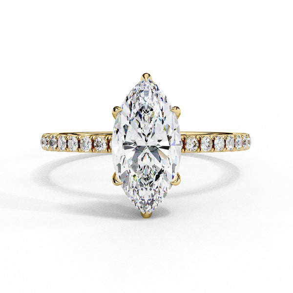Marquise Diamond Hidden Halo Engagement Ring